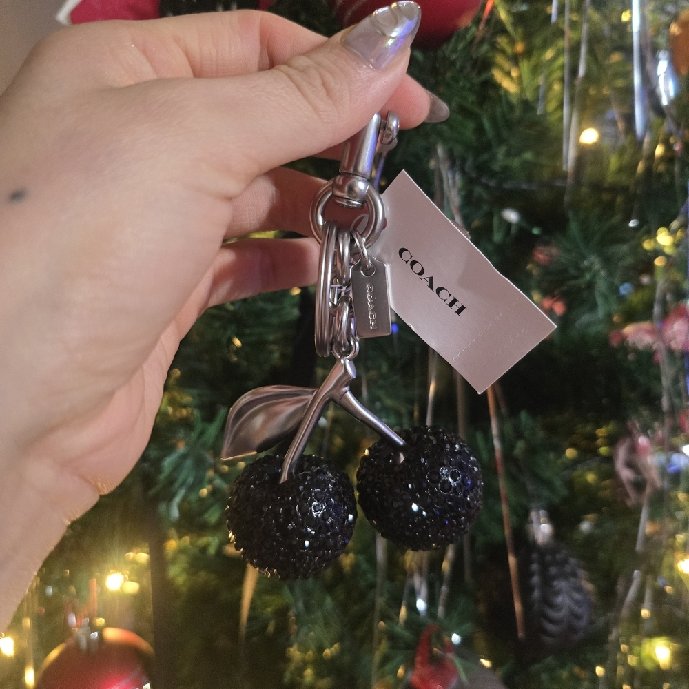 Coach Black Dimons Cherry Keychain